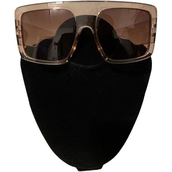 Square Champagne Oversized Sunglasses - Picture 2 of 10